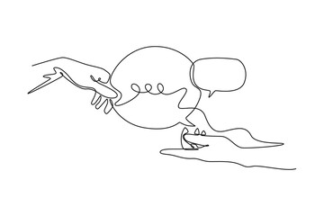 Planning concept. Single line draw design vector graphic illustration.	