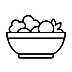 salad bar icon, salad bar line art - simple line art of salad bar, perfect for salad bar logos and icons and themed design