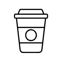 takeout coffee cup icon, takeout coffee cup line art - simple line art of takeout coffee cup, perfect for takeout coffee cup logos and icons and themed design
