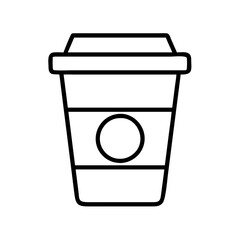 takeout coffee cup icon, takeout coffee cup line art - simple line art of takeout coffee cup, perfect for takeout coffee cup logos and icons and themed design