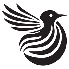 Silhouette of a bird on white background	