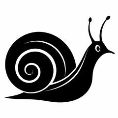 snail silhouette vector, sea snail illustration, marine life clipart