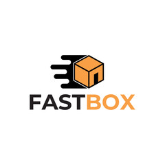 Logistic box logo. Fast delivery logo template design