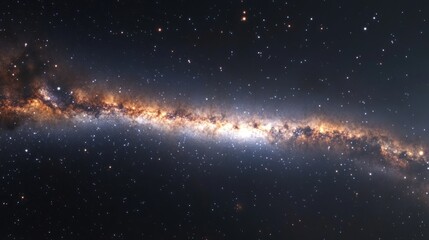 Fototapeta premium A captivating 3D rendering of the Milky Way with bright star clusters and cosmic dust illuminated
