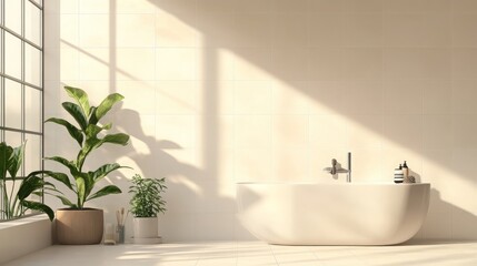 Cream ceramic tiles in a seamless bathroom and kitchen grid design.