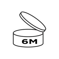 6 months PAO icon Flat illustration sign