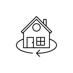 360 degree house icon Flat illustration sign