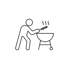 BBQ icon Flat illustration sign