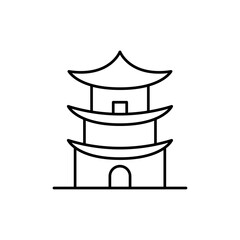 Chinese temple icon Flat illustration sign