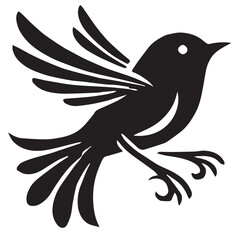 Silhouette of a bird on white background	
