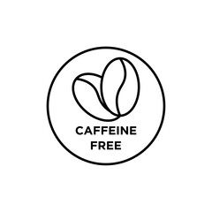 coffeine free icon Flat illustration sign