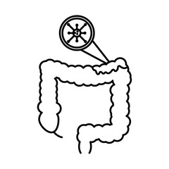 colorectral cancer icon Flat illustration sign