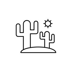 Desert cactus icon Flat illustration sign