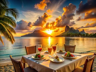 Bora Bora Sunset: Tropical Cocktails & Delicious Food on the Beach