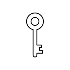 Door key icon Flat illustration sign