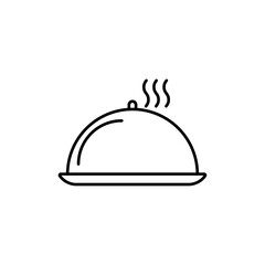 Food Tray and Cover icon Flat illustration sign