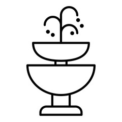 Fountain icon Flat illustration sign