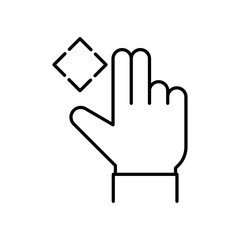 Hand, fingers, gesture, swipe, rotate icon Flat illustration sign