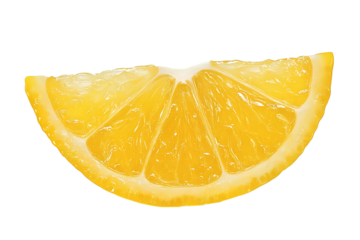 Lemon wedge png isolated on transparent background