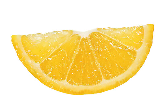 Lemon wedge png isolated on transparent background