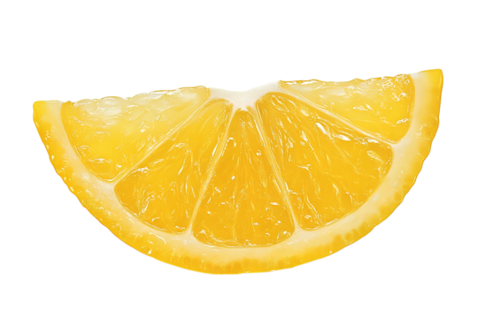 Lemon wedge png isolated on transparent background
