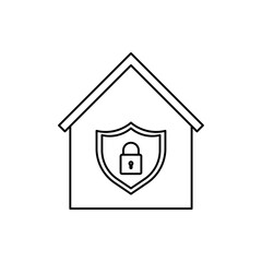 Home security icon Flat illustration sign