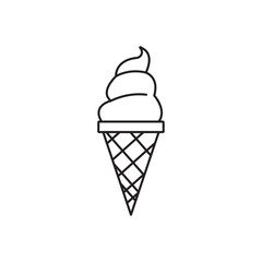 ice cream cone icon Flat illustration sign