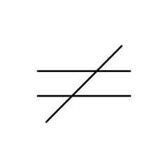 Inequality icon Flat illustration sign