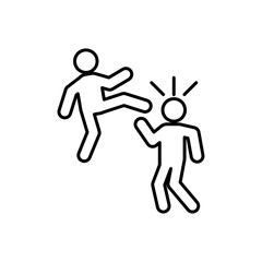 Fototapeta premium Kickboxing icon Flat illustration sign