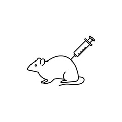 Lab rat experiment icon Flat illustration sign