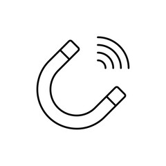 Magnet with power icon Flat illustration sign