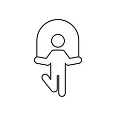 Man jumping with skipping rope icon Flat illustration sign