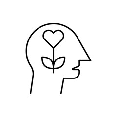 Mental Health icon Flat illustration sign