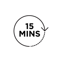 Minute timer icon Flat illustration sign