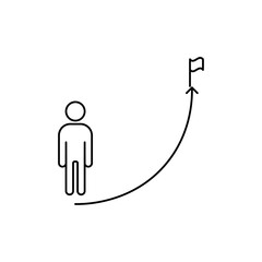 Mission Path icon Flat illustration sign