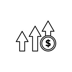 Money growing icon Flat illustration sign