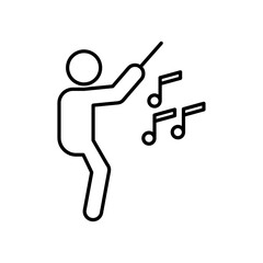 Music conductor icon Flat illustration sign