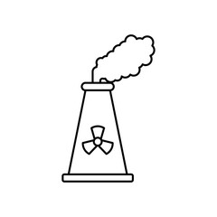 Nuclear power plant icon Flat illustration sign