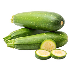 cucumbers with slices isolated on transparent background png