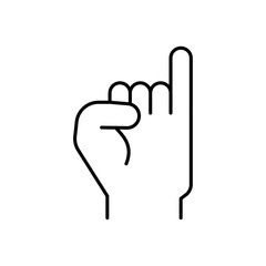 Pinky finger icon Flat illustration sign