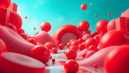 Red Sphere Abstract 3d Art Background Image