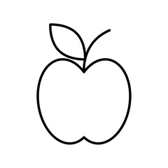Red apple icon Flat illustration sign