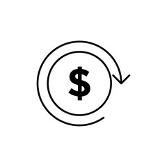 Obraz premium refund money icon Flat illustration sign