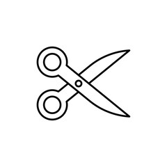 Fototapeta premium Scissors cutting icon Flat illustration sign