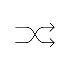 Shuffle arrow icon Flat illustration sign
