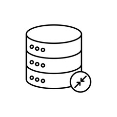 Shrink database icon Flat illustration sign