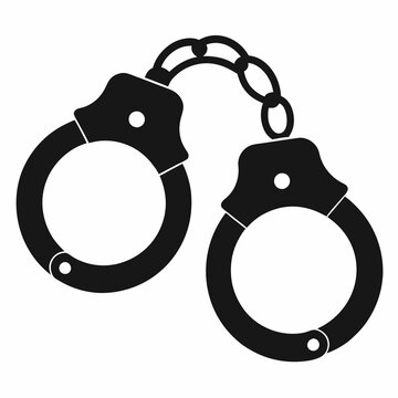 black handcuffs isolated on white background clip art preview