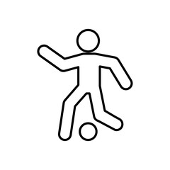 Soccer player with ball icon Flat illustration sign