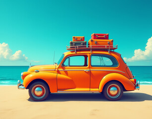 car on the beach