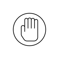 Obraz premium Stop sign with hand icon Flat illustration sign